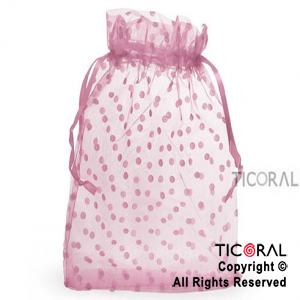 BOLSA ORGANZA ROSA 20X25 LUNARES HS3978-8 x 1